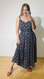 Navy Blue Cherry Dress - Image 5