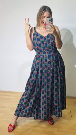 Navy Blue Cherry Dress
