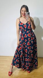 Navy Blue Heart Dress