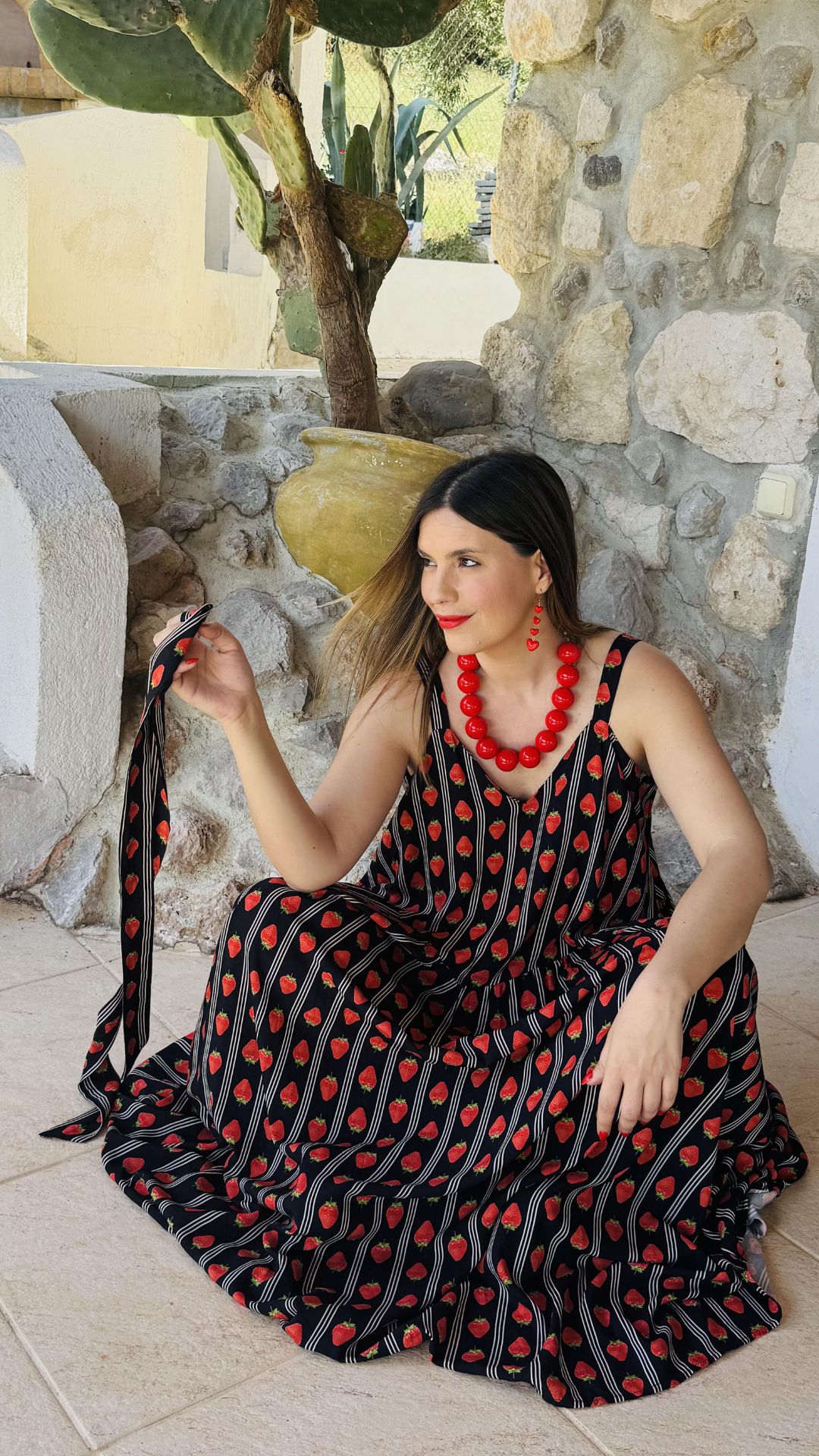 6 Black Strawberry Dress - Image 1