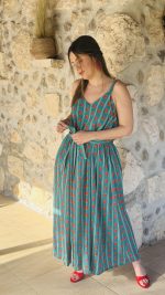 Petrol Strawberry Dress - Image 4