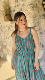 Petrol Strawberry Dress