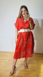 Lachouri Red Shirt Dress - Image 5