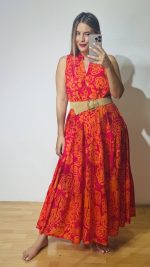 Bella Orange Boho Dress - Image 4