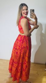Bella Orange Boho Dress - Image 5