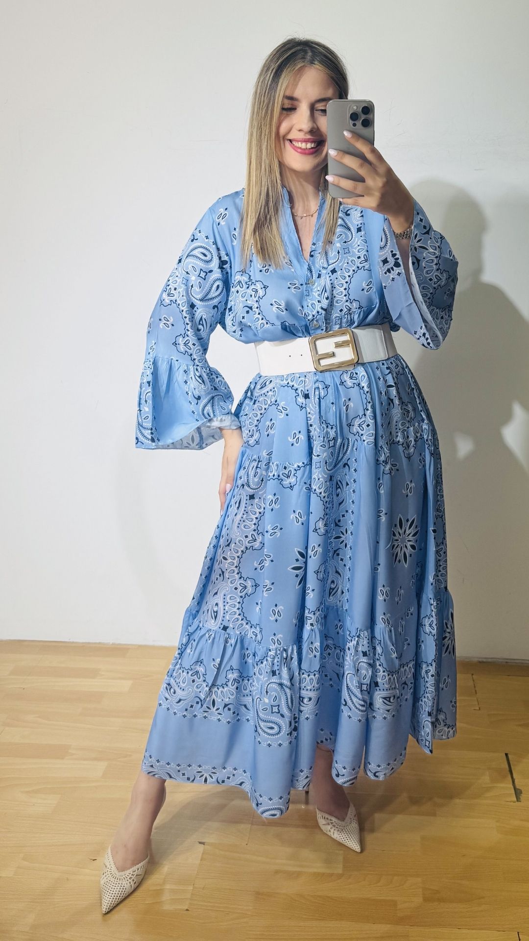 40 Baby Blue Lachouri Boho Dress - Image 1