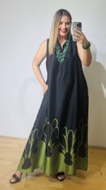 Oliva Black Kaftan Dress - Image 3