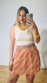 Lola Orange Wrap Skirt - Image 4
