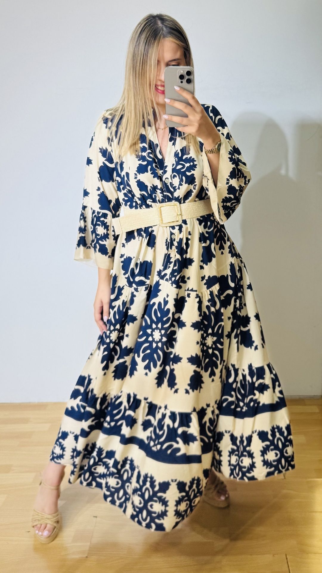 76 Lorca Blue Boho Dress - Image 1