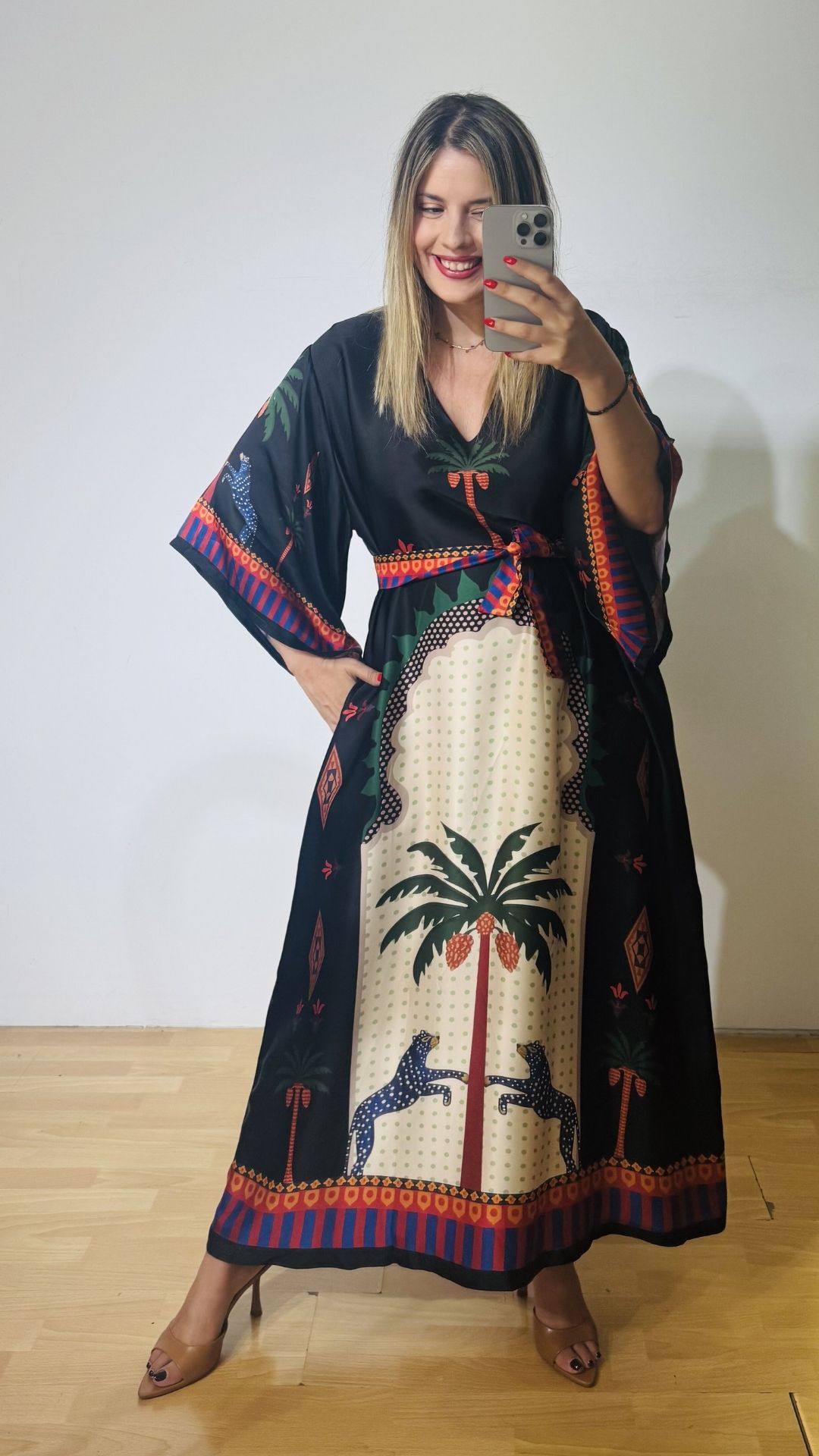 1 Palm Tree Kaftan Dress - Image 1
