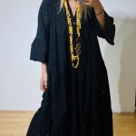 Broderie Black Dress