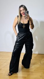 Black Guest Εco Leather Pant - Image 5