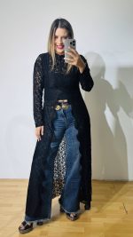 Black Lace Βlouse-Kimono