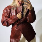 Terracotta Leather Jacket-Blazer