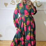 Claire Green Raspberries Dress (Mamoush)