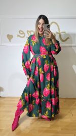 Claire Green Raspberries Dress (Mamoush)