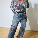 Denim Pant Handmade Flowers (Wendy Trendy)