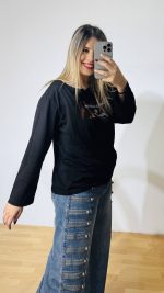 Βlack Cotton T-Shirt - Image 3
