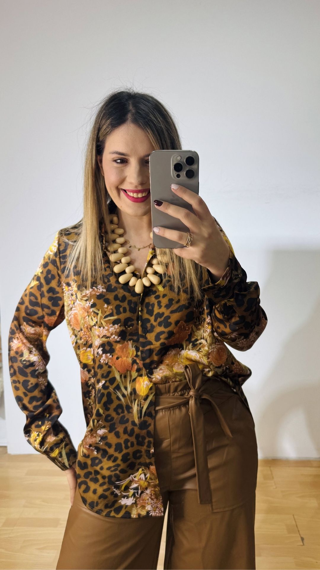 82 Αnimal Print Satin Shirt - Image 1