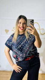 Navy Blue Bohemian T-Shirt - Image 2